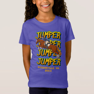 カスタムジャンパー馬のイベントまたは位置名 Tシャツ