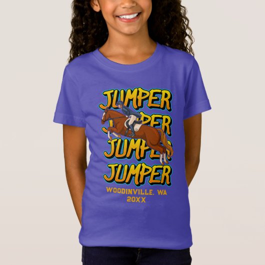 カスタムジャンパー馬のイベントまたは位置名 Tシャツ (正面)