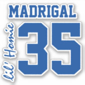 カスタムジャージー番号姓/ニックネームタイポグラフィ シール (正面)