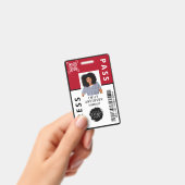 カスタムジャーナリストMedia Pass Photo IDロゴ |赤 バッジ (手持ち)