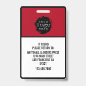 カスタムジャーナリストMedia Pass Photo IDロゴ |赤 バッジ (裏面)