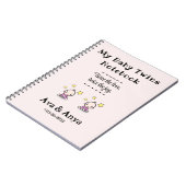 カスタムジャーナルパーソナライズされた、ベビーガール・ツインズ。 ノートブック (左側)