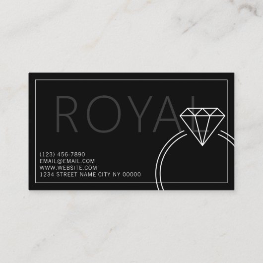 カスタムジュエリー宝石商,宝石修理,ショップ,ダイヤモンド 名刺 (裏面)