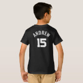 カスタムジュニアスポーツチーム用選手番号入りTシャツ Tシャツ (裏面フル)