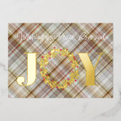 カスタムジョイ平和ラブレッドホリーベリーの葉 箔シーズンカード (正面)