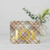 カスタムジョイ平和ラブレッドホリーベリーの葉 箔シーズンポストカード (立ち正面)