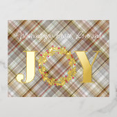 カスタムジョイ平和ラブレッドホリーベリーの葉 箔シーズンポストカード (正面)