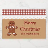 カスタムジンガーブレッドクリスマスキッチンギフトラベル フードラベル (シングルラベル)