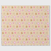 カスタムジンガーブレッドホリデーギフト ラッピングペーパー (フラット)