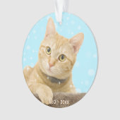 カスタムジンジャータブビー猫の写真 オーナメント (正面)
