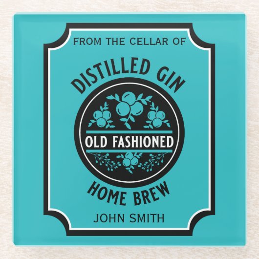 カスタムジンボトル ガラスコースター (正面)