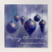 カスタムスつるクリススマスバウブルダークブルー – ジグソーパズル (縦)