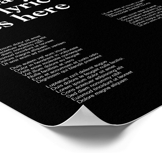 カスタムスイススタイル歌詞ポスターソングリリックアート ポスター (角)