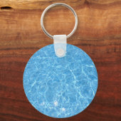 カスタムスイミングプールブルーウォーター空白のテンプレート キーホルダー (正面)