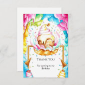 カスタムスイーツ魔法アイスクリーム誕生日 サンキューカード (正面/裏面)