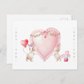 カスタムスイートウォーターカラーバニーラブ ポストカード (正面/裏面)