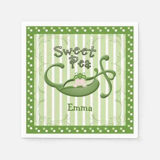 カスタムスイートピー紙ナプキンズ スタンダードカクテルナプキン (正面)