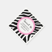 カスタムスイート16誕生日ナプキンピンクゼブラ スタンダードカクテルナプキン (角)