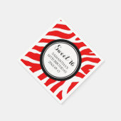 カスタムスイート16誕生日ナプキンレッドゼブラ スタンダードカクテルナプキン (角)