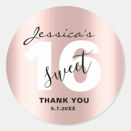 カスタムスウィート16お洒落バラ金ゴールドサンキューシック ラウンドシール