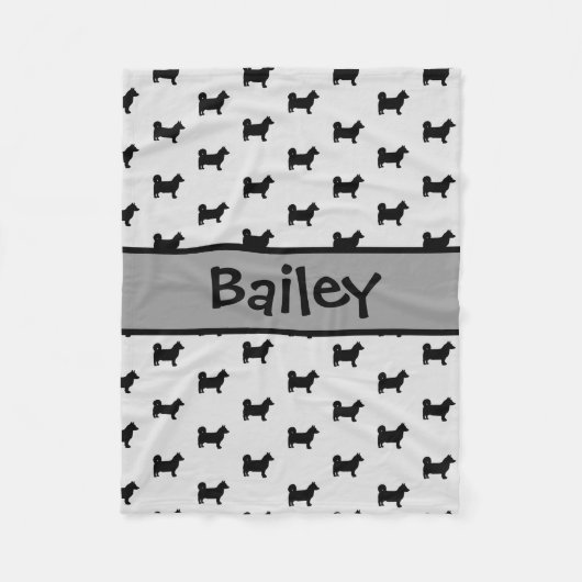 カスタムスウェーデンヴァルフンドグシルエット フリースブランケット (正面)