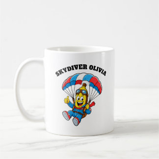 カスタムスカイダイバー名 おもしろバナナ スカイダイビング コーヒーマグカップ