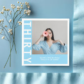 カスタムスカイブルー30th誕生日パーティーナプキンス スタンダードカクテルナプキン