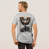 カスタムスカルグラフィック付き自動二輪車 トライブレンドＴシャツ (フル背面)
