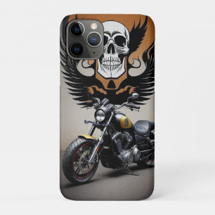 カスタムスカルグラフィック付き自動二輪車 iPhone 11 PROケース