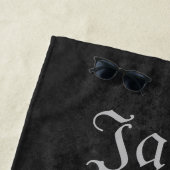 カスタムスカルテクスチャグランジ白黒 ビーチタオル (インサイチュ)