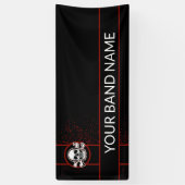 カスタムスカルロックショー音楽ビニールバナー 横断幕 (縦)