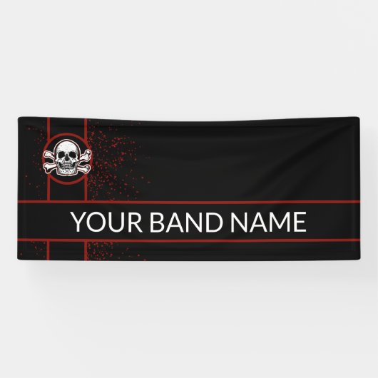 カスタムスカルロックショー音楽ビニールバナー 横断幕 (横)