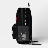 カスタムスカル伝統的タトゥーレッドローゼブラック プリントバックパック (右)