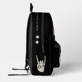 カスタムスカル伝統的タトゥーレッドローゼブラック プリントバックパック (左)