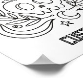 カスタムスカル&パンプキンカラーリングページ ポスター (角)