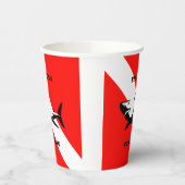 カスタムスキューバダイビング旗とシャーク 紙コップ (左)