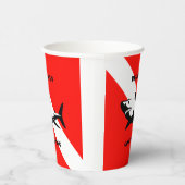 カスタムスキューバダイビング旗とシャーク 紙コップ (右)