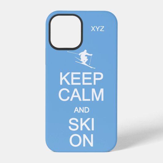 カスタムスキーケース Keep Calm & Ski On iPhoneケース (裏面)