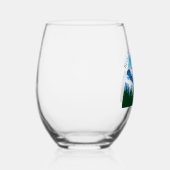 カスタムスキーロッジウィンターリゾートスノーイマウンテン ステムなしワイングラス (右)