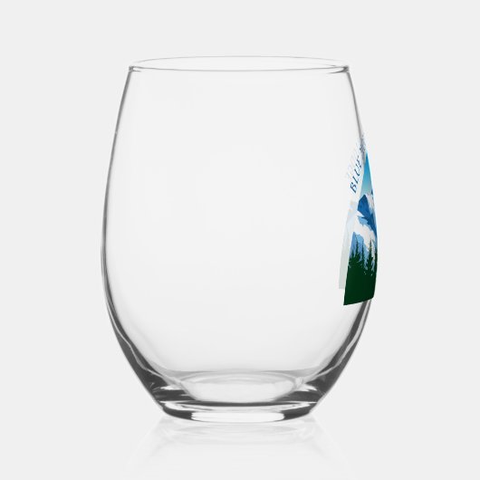 カスタムスキーロッジウィンターリゾートスノーイマウンテン ステムなしワイングラス (右)