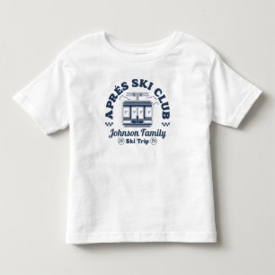 カスタムスキー後家族友人スキー旅行グループ トドラーTシャツ