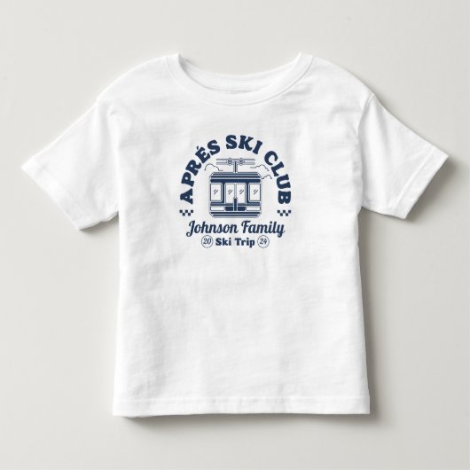 カスタムスキー後家族友人スキー旅行グループ トドラーTシャツ (正面)
