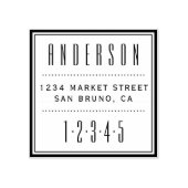 カスタムスクエアアールデコ差出人住所 ラバースタンプ (インプリント)