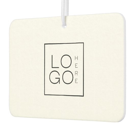 カスタムスクエアビジネスロゴミニマリストプレインホワイト カーエアーフレッシュナー (左)