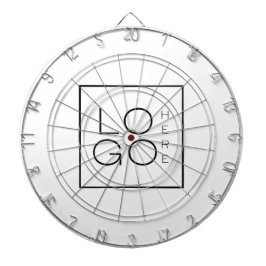 カスタムスクエアビジネスロゴミニマリストプレインホワイト ダーツボード