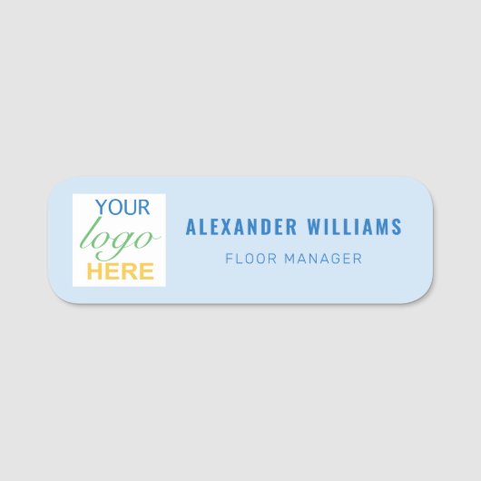 カスタムスクエアロゴと従業員 名札 (正面)