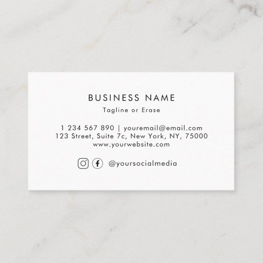 カスタムスクエアロゴプレーンアポイントメントカード 予約カード (裏面)