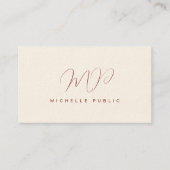 カスタムスクリプエレガントトモノグラムイニシャル贅沢 名刺 (正面)