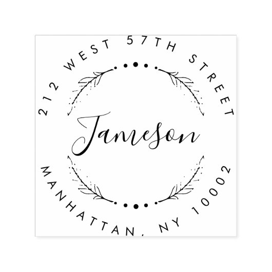 カスタムスクリプトとリースの姓差出人住所 セルフインキングスタンプ (デザイン)