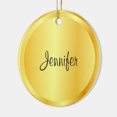 カスタムスクリプトテンプレートフェイク金ゴールドメタリックルック セラミックオーナメント (左)